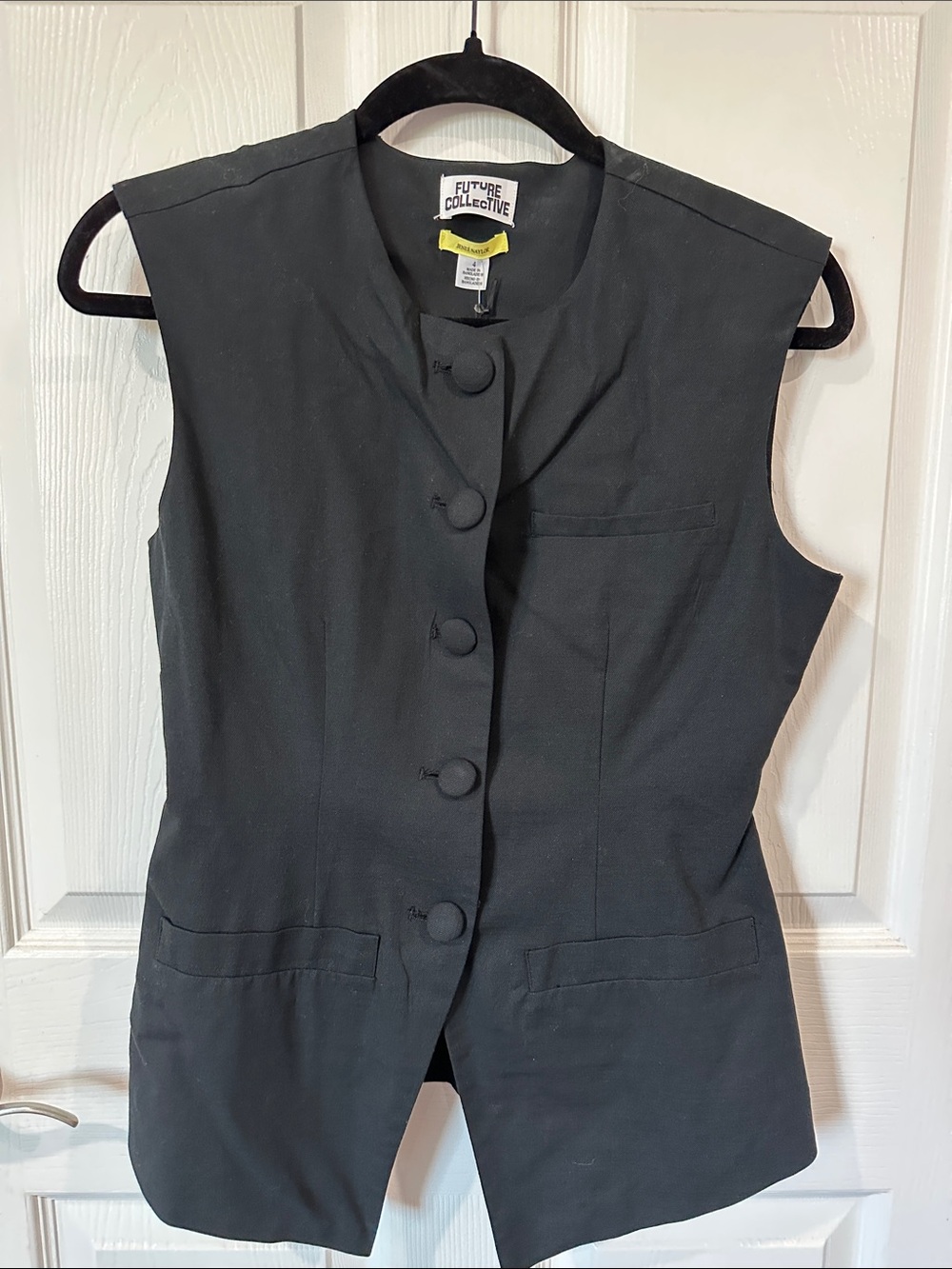 Future collective jenee Taylor Women’s Black Sleeveless Button Vest